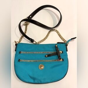JPK Paris 75 Bag Crossbody Turquoise Blue Leather/ canvas Crossbody Purse New